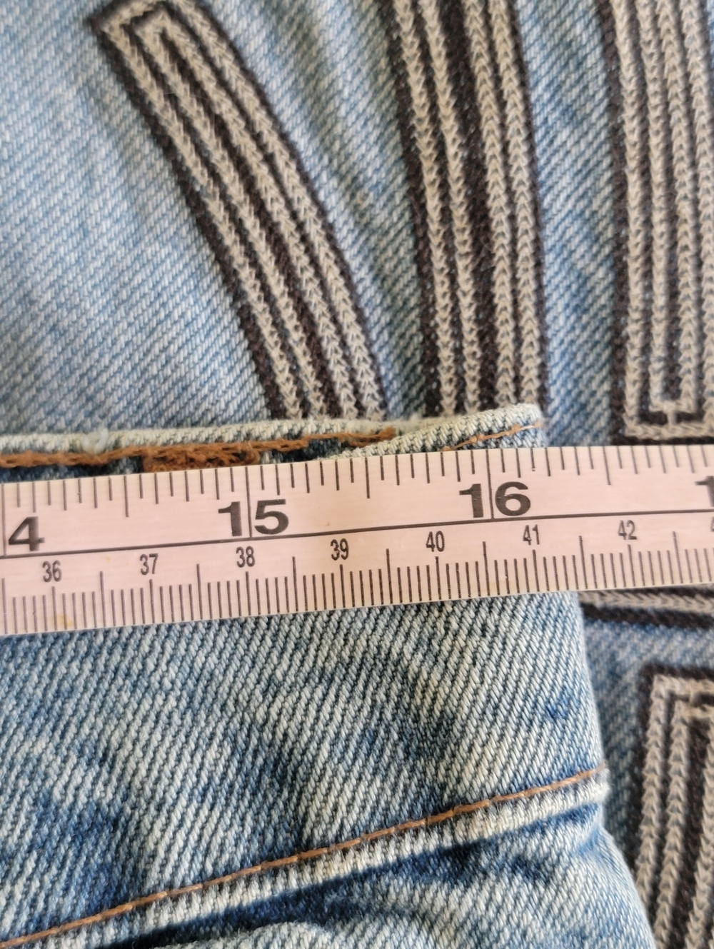 Roberto Cavalli Vintage Y2K Tribal Embroidered Blue Jeans Mens Size Medium W32 - Picture 6 of 16